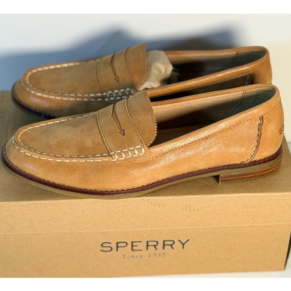 Sperry Seaport Penny Leather Loafers – Women's US 9M Tan STS85444